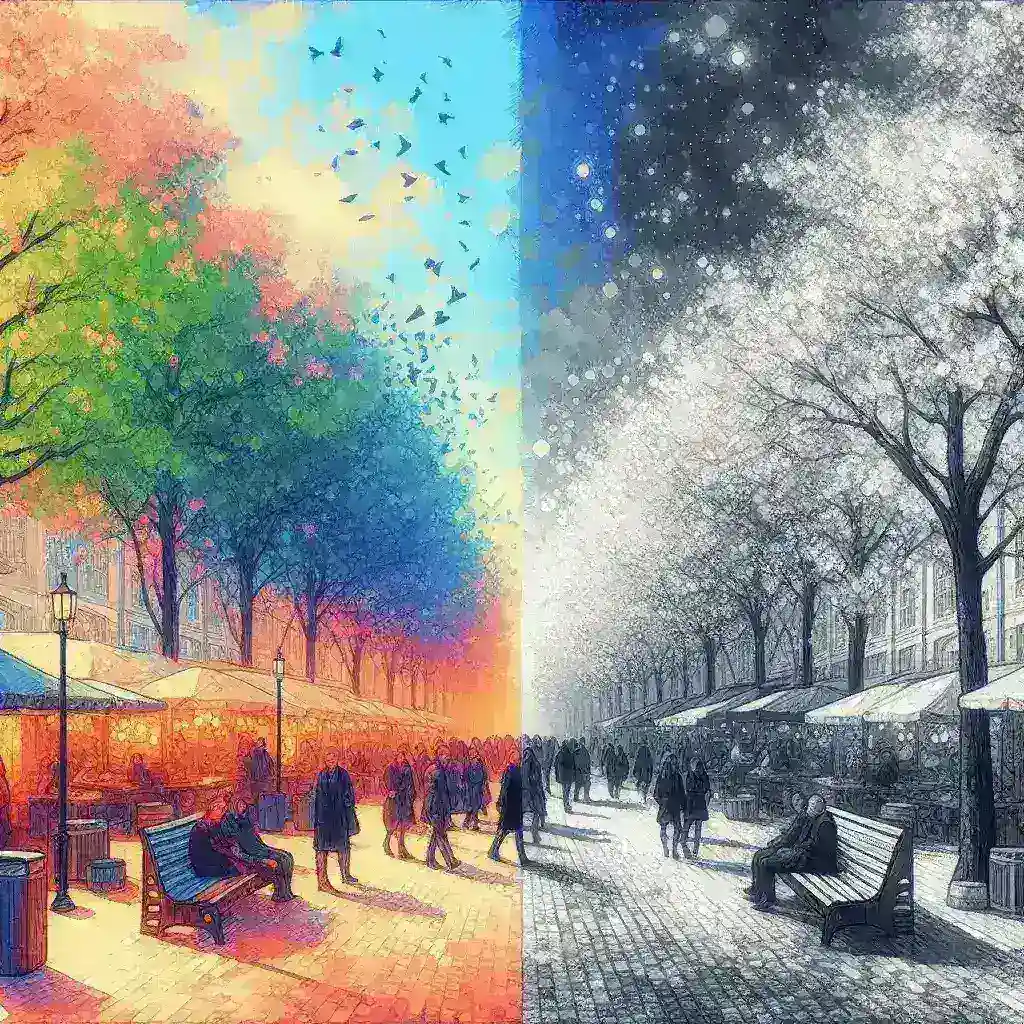 "Example of fade to black and white transition in visual storytelling, illustrating techniques for enhanced emotional impact in photography and videography."